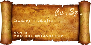 Csabay Szabolcs névjegykártya